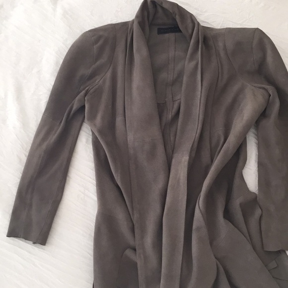 Suede asymmetric jacket - Picture 4 of 6